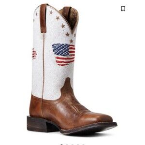 Ariat Women Patriot Crackled American Flag Western Cowboy Boots size 7B EU 37.5